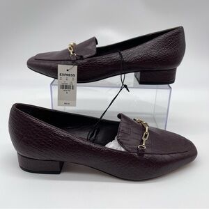 Express Women's Dark Burgundy Textured Loafers